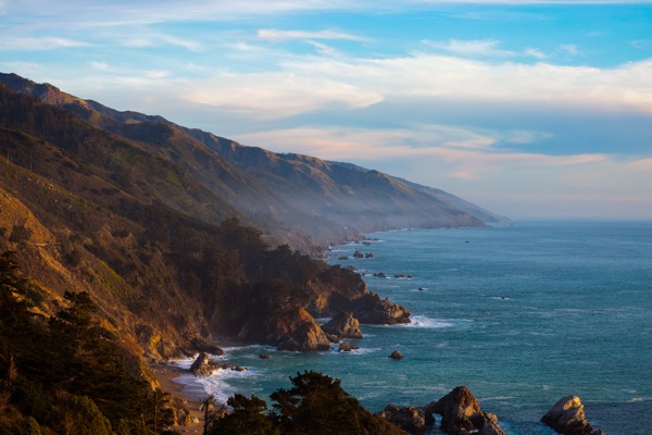 Dramatic cliffs of Big Sur meeting the Pacific Ocean