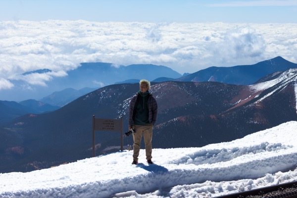 Rugged rocky peaks of Pikes Peak mountain